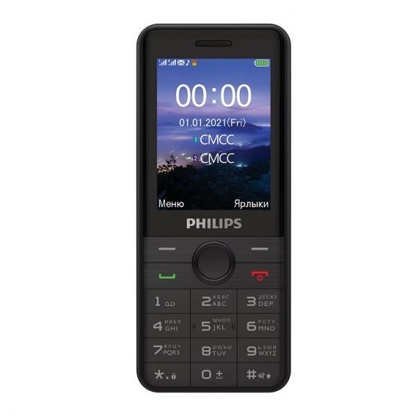 Сотовый телефон Philips Xenium E172 черный 32 Мб